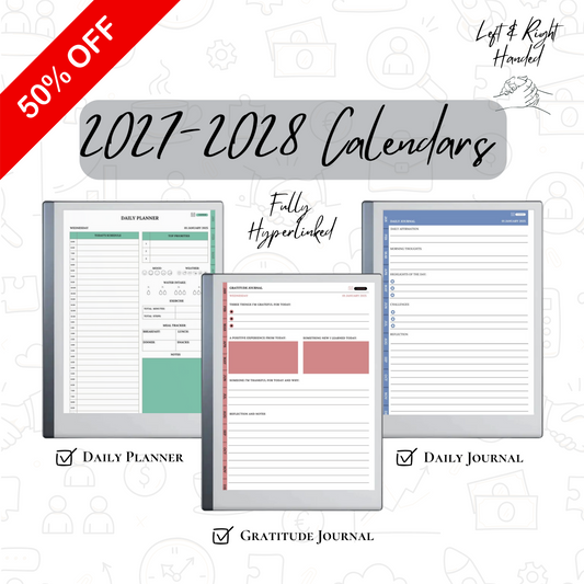 Template bundle for organization and productivity on reMarkable
