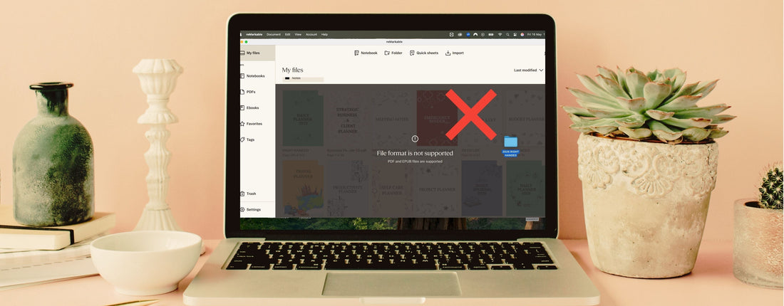 How to upload PDF to reMarkable by dragging a file into the desktop app (not the whole folder)