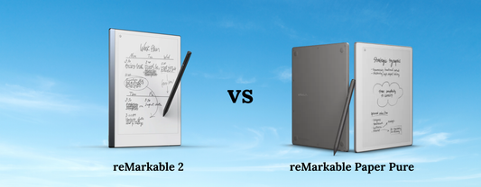 reMarkable 2 vs reMarkable Paper Pure comparison showing size and design differences
