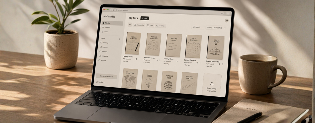 reMarkable web app shown on a laptop 