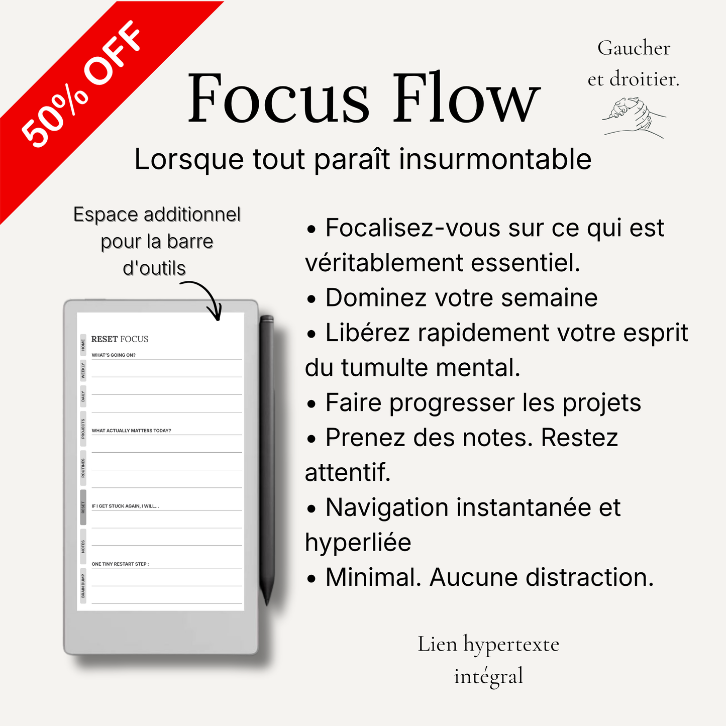 Focus Flow pour reMarkable Paper Pro Move