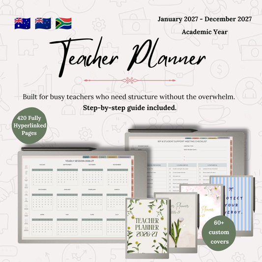 Academic Teacher Planner for reMarkable | Year 2027 (January–December)